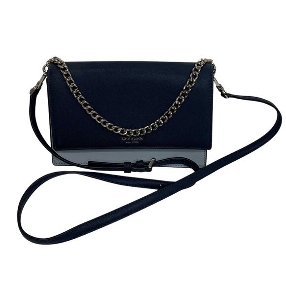 kate spade Handbags - Kate Spade Cameron Converitble Crossbody Navy Blue Gray Saffiano Leather